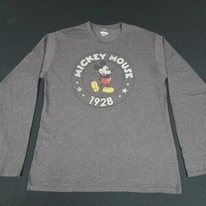 DISNEY MICKEY MOUSE 1928 GRAY LONG SLEEVE XL T-SHIRT L382